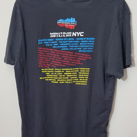 2013 Governors Ball T-Shirt Medium Kanye West Kendrick Lamar NAS - Picture 2 of 5